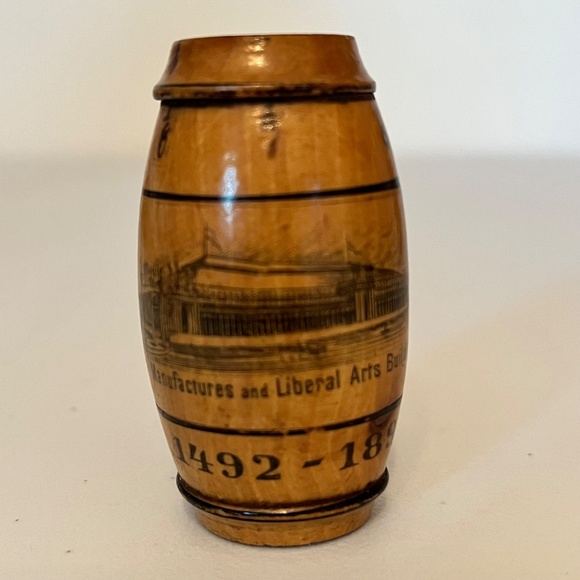 Antique Wooden Sewing Needle Barrel Case, Patented, Chicago World's Fair - Picture 8 of 9